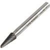 Carbide Burr 6mm Diameter 16mm Head Length Single Cut Ball Nose Cone