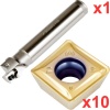 90° End Milling Set 20mm Diameter 100mm Long 16mm Plain Shank with 10 General Purpose SDKT 09T308 Inserts