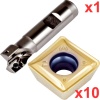 90° End Milling Set 20mm Diameter 74mm Long 16mm Weldon Shank with 10 General Purpose SDKT 09T308 Inserts