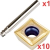 90° End Milling Set 22mm Diameter 170mm Long 20mm Plain Shank with 10 General Purpose SDKT 09T308 Inserts
