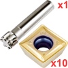 90° End Milling Set 40mm Diameter 170mm Long 32mm Plain Shank with 10 General Purpose SDKT 09T308 Inserts